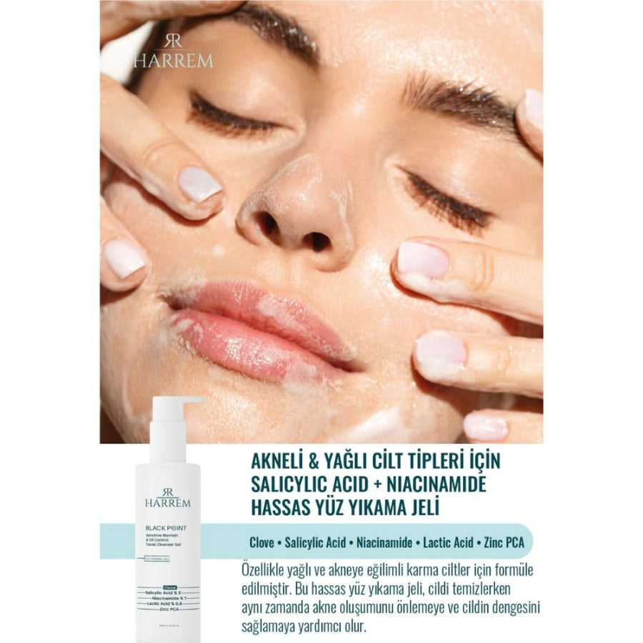 Harrem Black Point Clarifying Face Wash Gel with Salicylic Acid 200ml