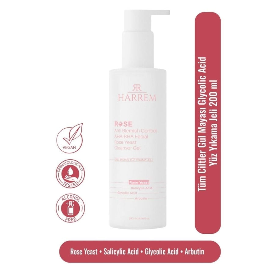 Harrem Rose Water & Glycolic Acid Gentle Face Wash 200ml