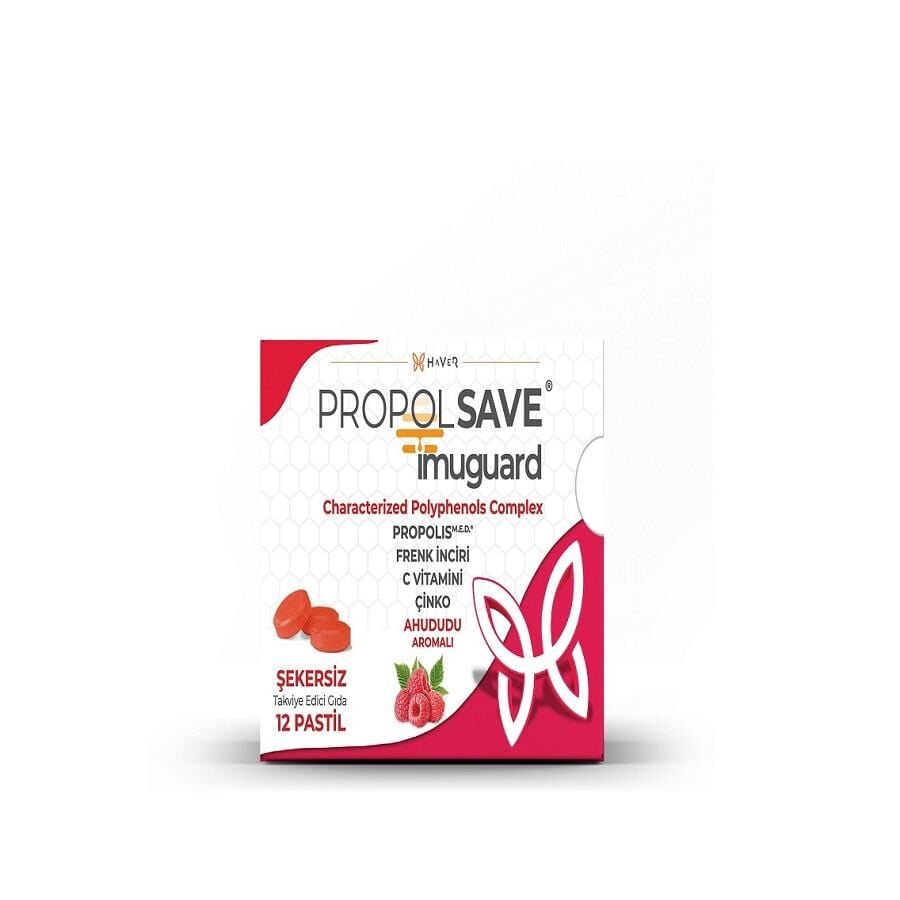 Propolsave Imuguard Raspberry Lozenges with Propolis 12 Count