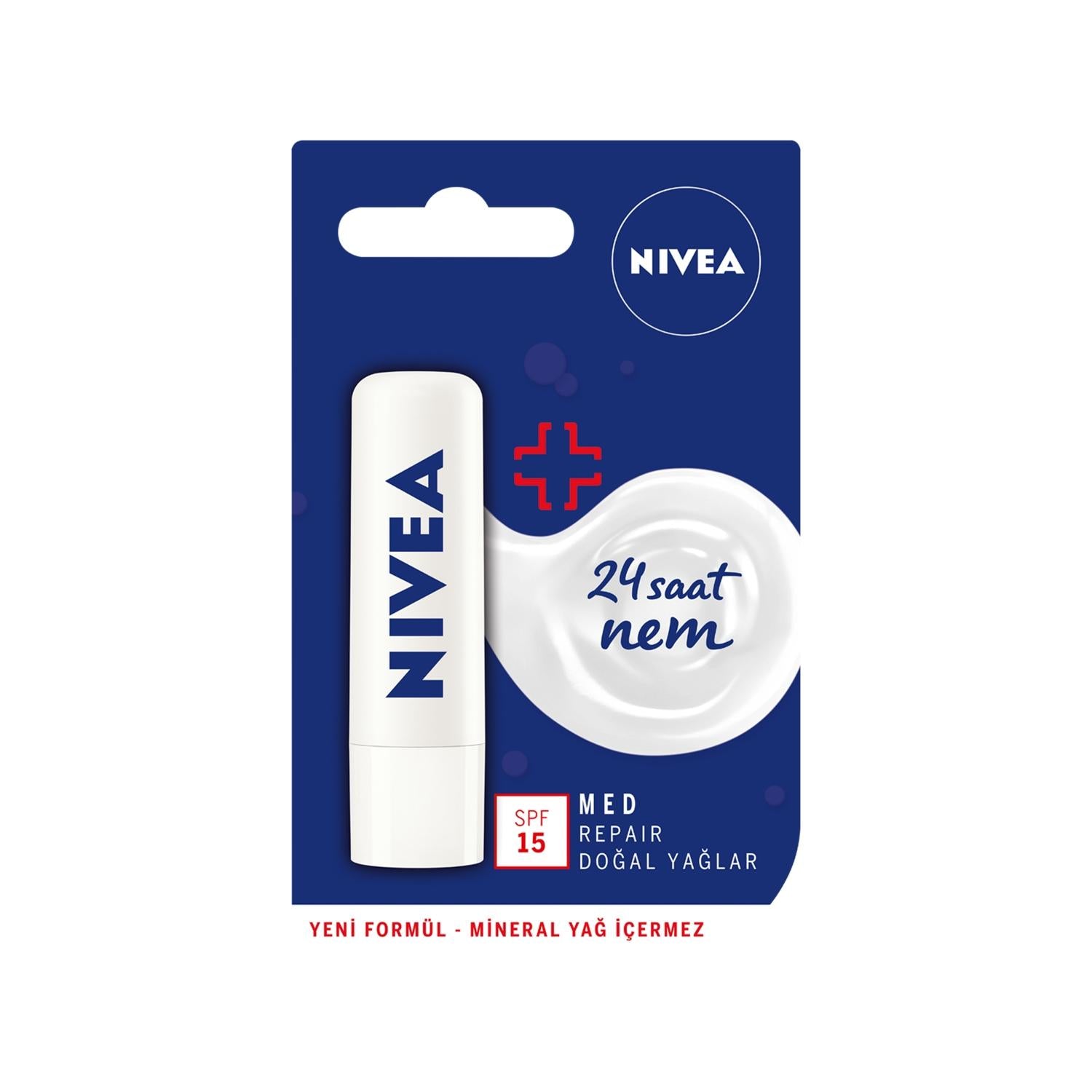 Nivea Lip Stick Med Repair SPF15 - 24 Hour Moisturizing Lip Care with SPF Protection - image 2