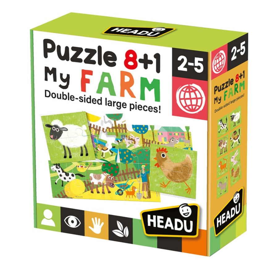 Headu 8+1 Double-Sided Farm Puzzle for Early Learning
