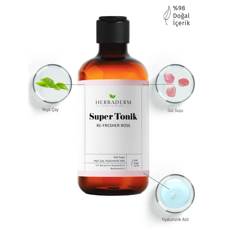 Herbaderm Re-Fresher Rose Super Tonic for Hydrated Skin 250 ml