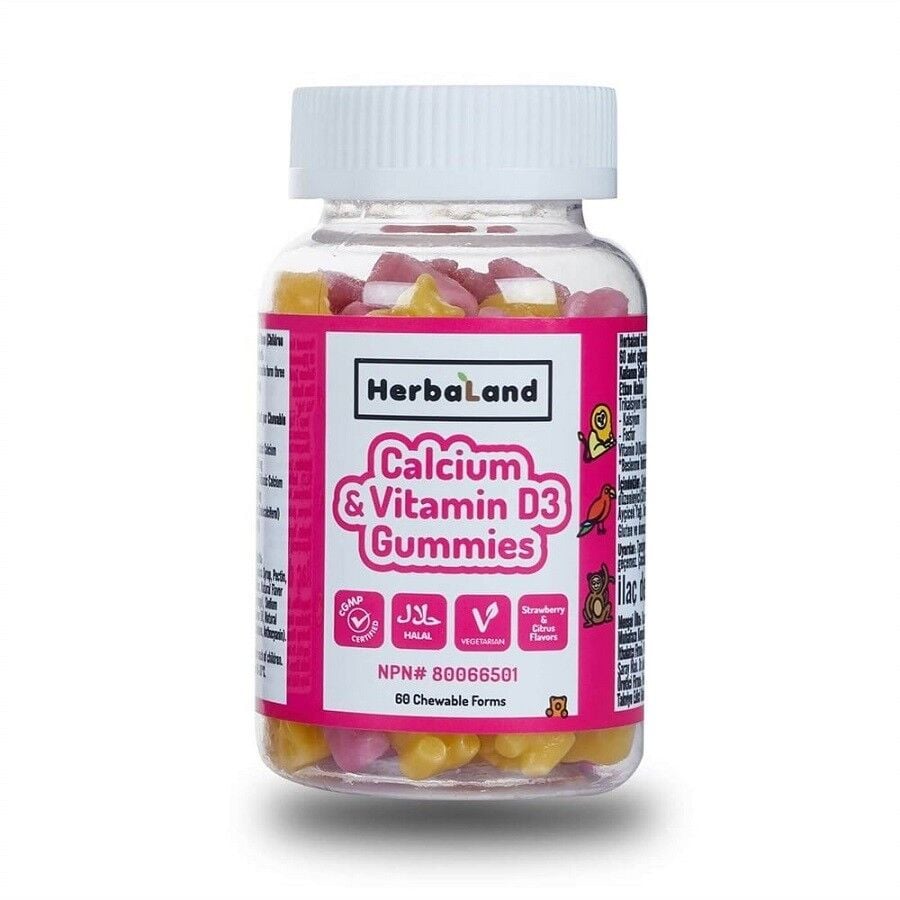 Herbaland Calcium & Vitamin D3 Gummy Supplement 60 Count