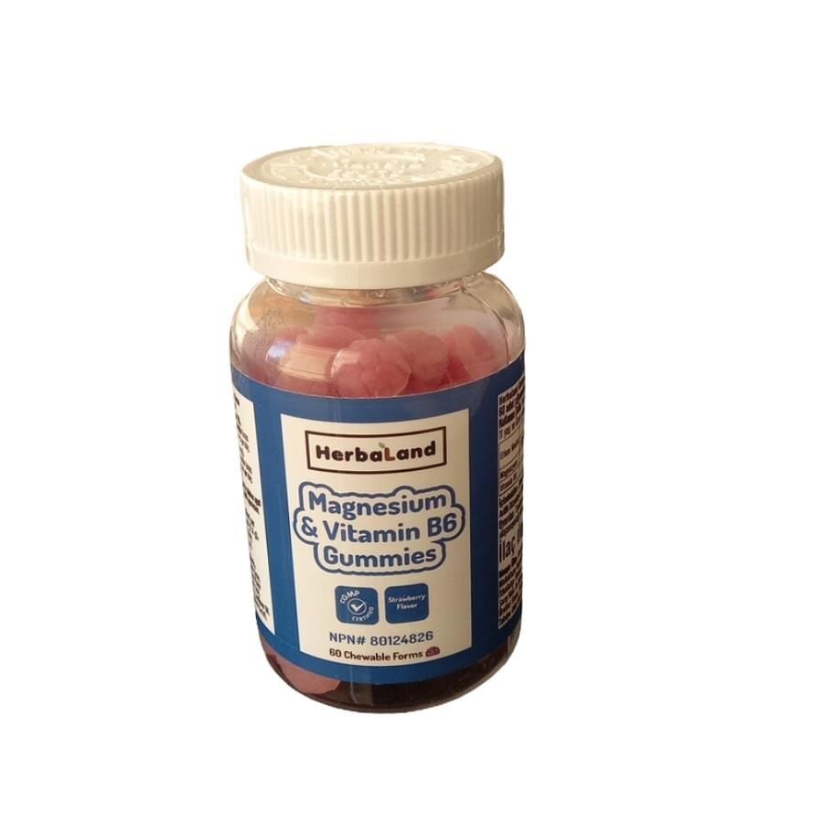 Herbaland Magnesium & Vitamin B6 Gummy Supplement 60 Count