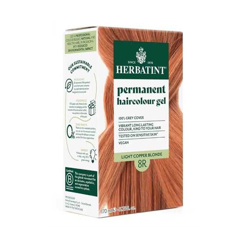 Herbatint 8R Light Copper Blonde Permanent Hair Color 135ml