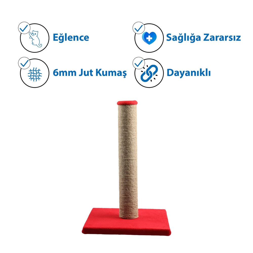 Herniks Red Cat Scratching Post with Jute Rope 40 cm