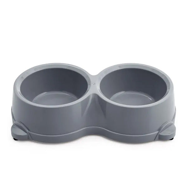 Herniks Gemon Duo Pet Food and Water Bowl Grey 300ml