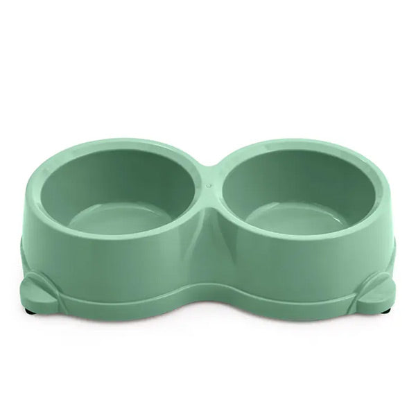 Herniks Gemon Duo Pet Food and Water Bowl Green 300ml