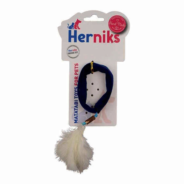 Herniks Matatabi Spring Feather Square Cat Toy Navy 20cm