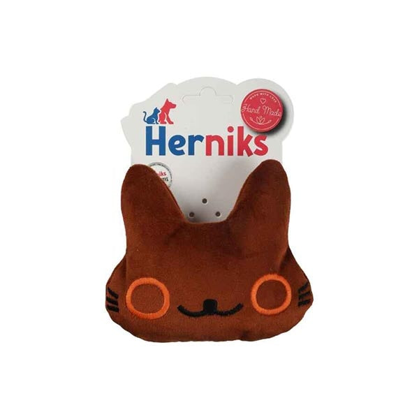 Herniks Kitty Squeaky Plush Dog Toy Brown 13cm