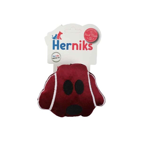 Herniks Snoop Squeaky Plush Dog Toy for Small Breeds 14cm Burgundy