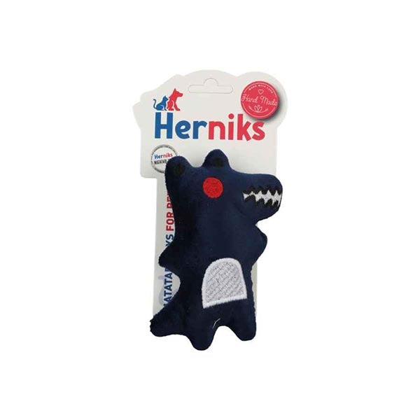 Herniks Timy Squeaky Plush Dog Toy Navy Blue 13cm