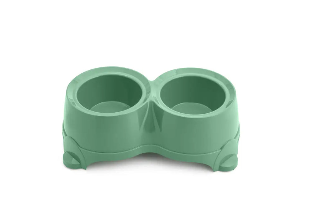 Herniks Troy Duo Non-Slip Pet Food and Water Bowl Green 700ml