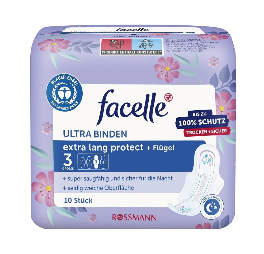 Facelle Ultra Night Protection Pads with Wings 10 Count