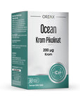 Orzaks Ocean Krom Pikolinat 90 Kapsül - Chromium Picolinate Supplement for Nutritional Health Support - Vitamin & Supplement