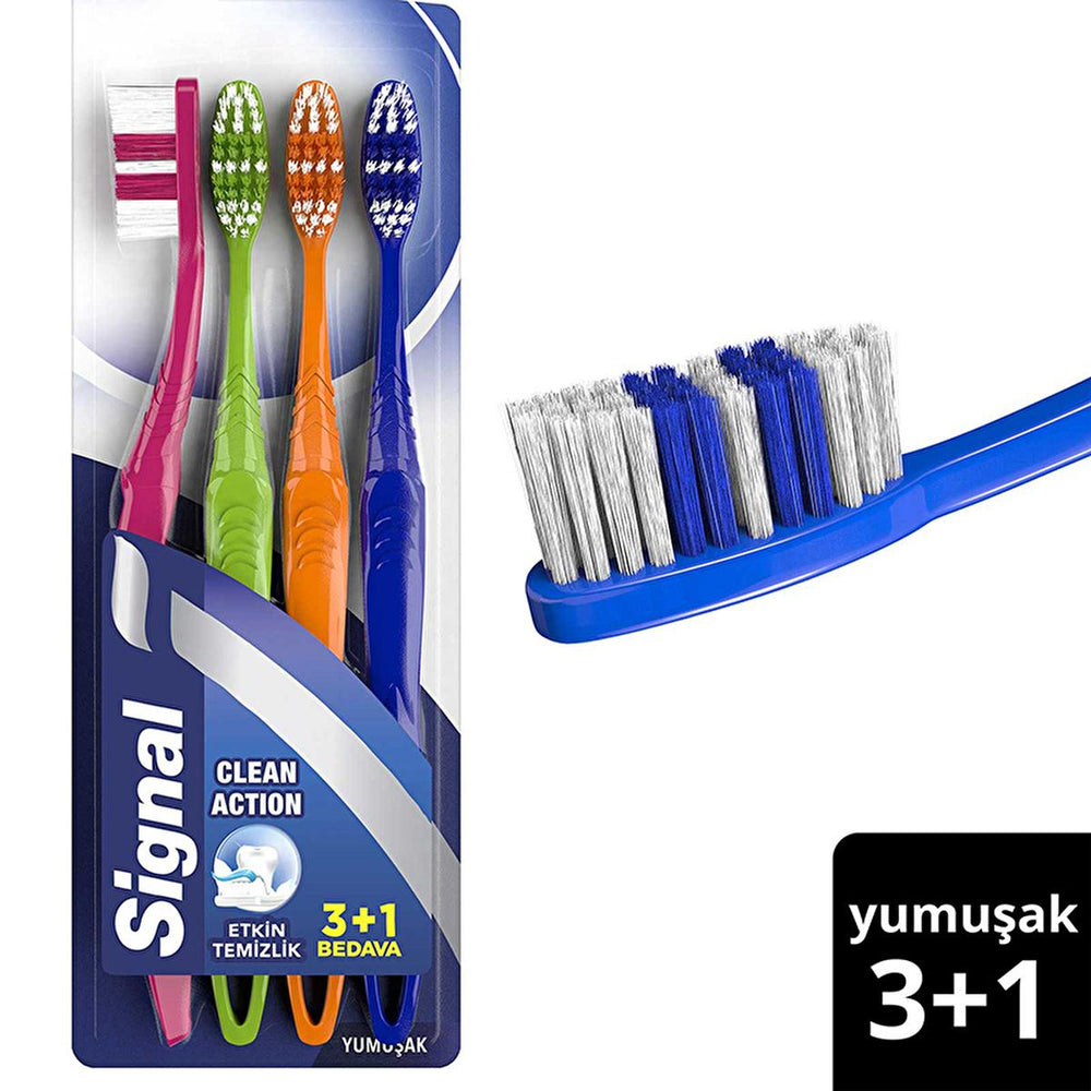 Signal Soft Bristle Manual Toothbrush - Gentle Oral Care, Ergonomic Design for Effective Teeth Cleaning - Toothpaste