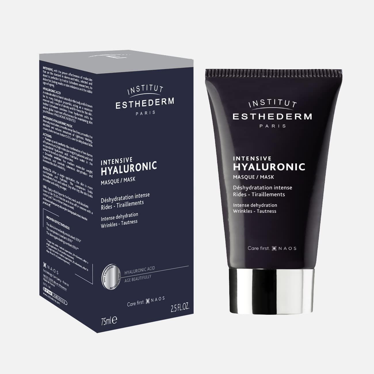 Institut Esthederm Intensive Hyaluronic Mask 75 ml front view, Institut Esthederm Intensive Hyaluronic Mask texture, Institut Esthederm Intensive Hyaluronic Mask application, Institut Esthederm Intensive Hyaluronic Mask ingredients Institut Esthederm Intensive Hyaluronic Mask - Deep Hydration | 75 ml Institut Esthederm Intensive Hyaluronic Mask | 75 ml intensive-hyaluronic-mask, hydrating-mask, face-mask, beauty, skincare, dry-skin, moisture, anti-aging, institut-esthederm, ai-generated