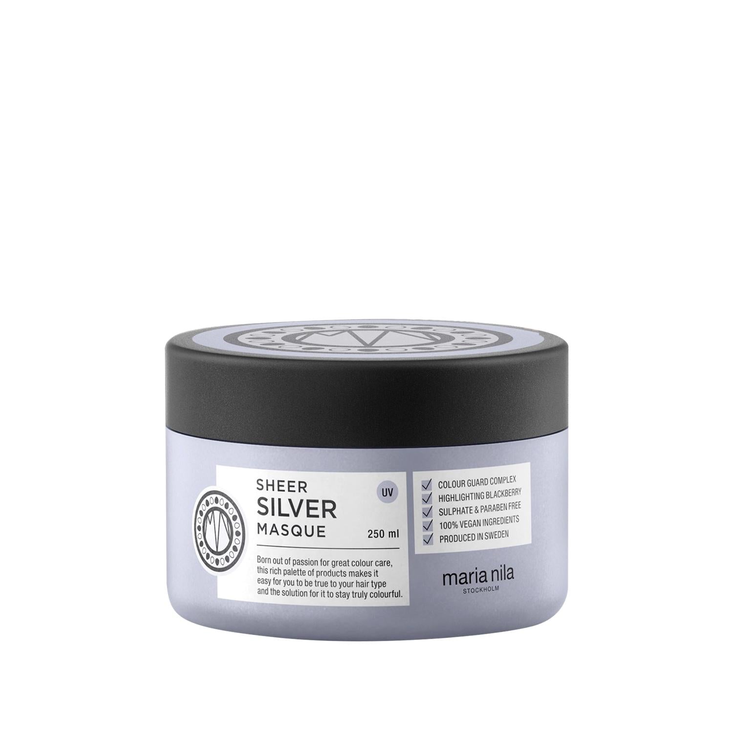 Maria Nila Sheer Silver Hair Mask for Blonde Hair - Nourishing & Conditioning, 8.45 fl oz Maria Nila Sheer Silver Hair Mask for Blonde Hair Hair Mask for Blonde Hair, Sheer Silver Hair Mask, Maria Nila Hair Care, Blonde Hair Care Products, Nourishing Hair Mask, Hair Nourishment, Conditioning Hair Mask, Blonde Hair Color Maintenance, Silver Tones for Blonde Hair, Hair Care for Colored Hair