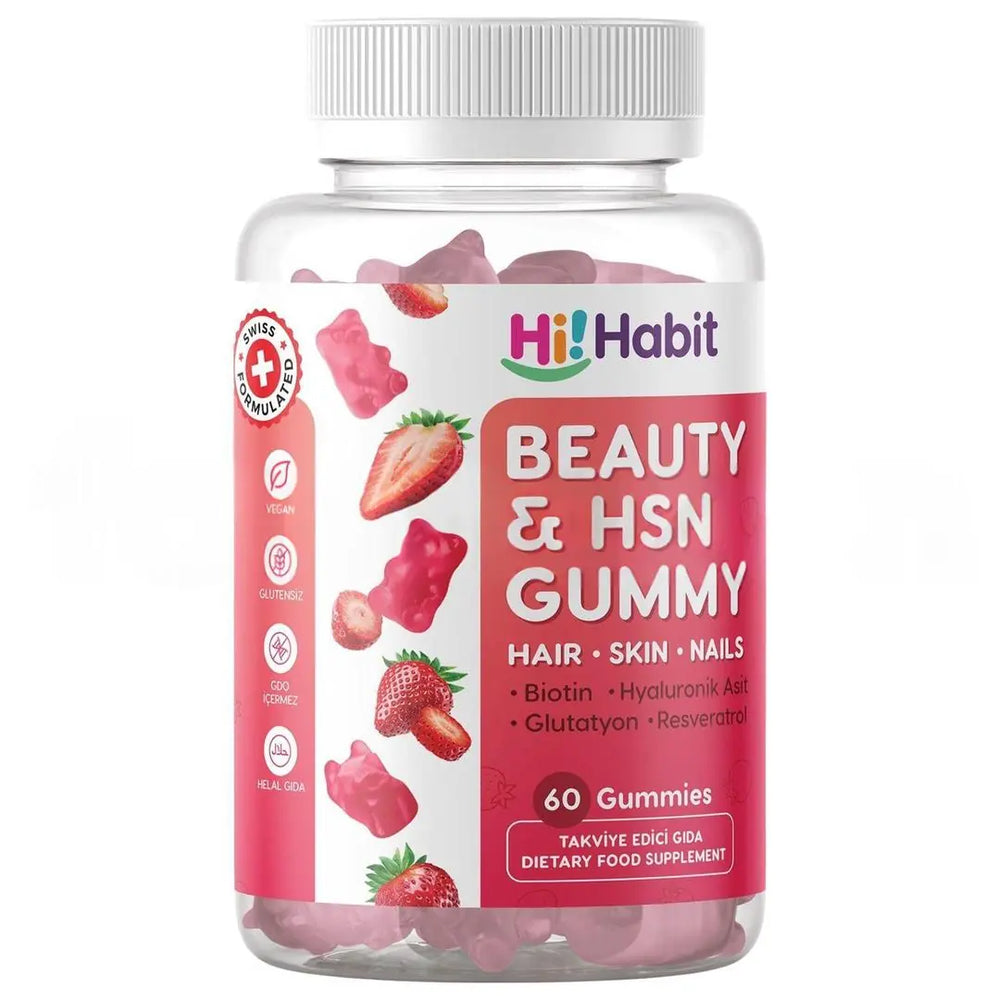 Hi Habit Hair and Skin Gummy with Biotin & Glutathione 60 Count