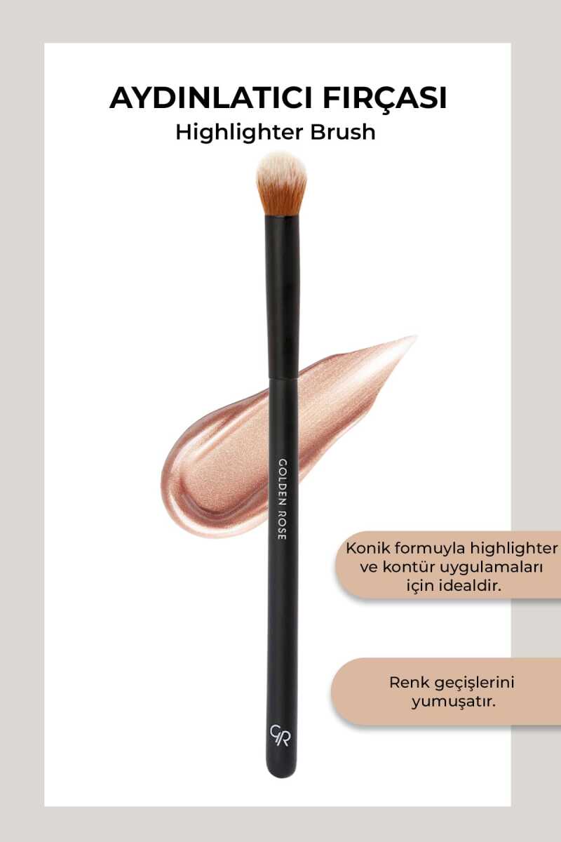Golden Rose Highlighter Brush for Seamless Glow 1 pc