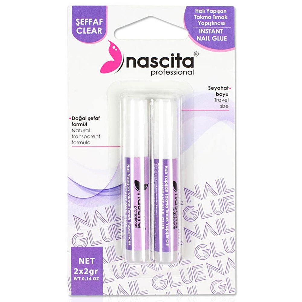 Nascita Transparent Nail Glue for Artificial Nails - Strong Adhesive, Easy Application - Nail Beauty Essentials - Nail Polish