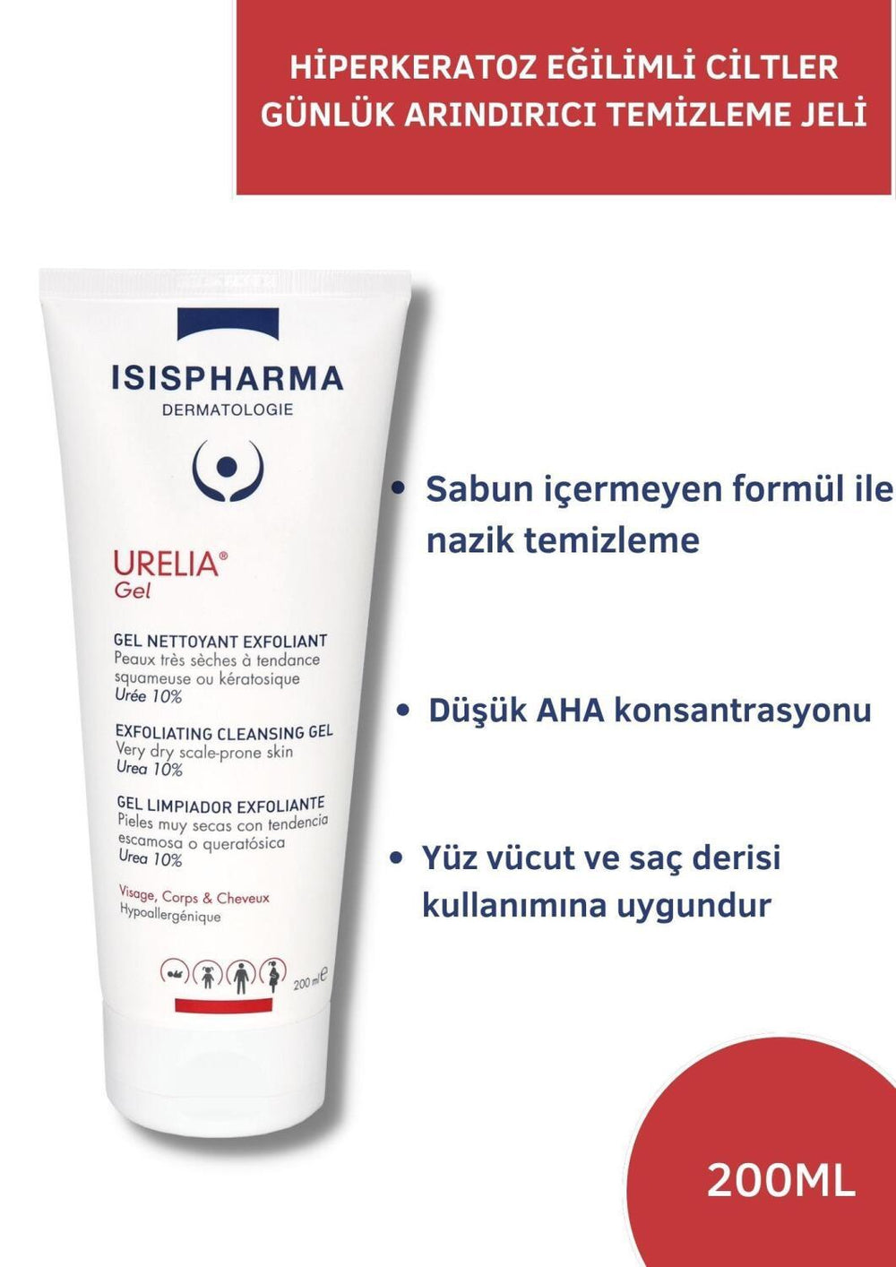 Isis Urelia Gel Cleanser For Face, Hair & Body - 200ml, Gentle & Versatile Sensitive Skin Care - view 2