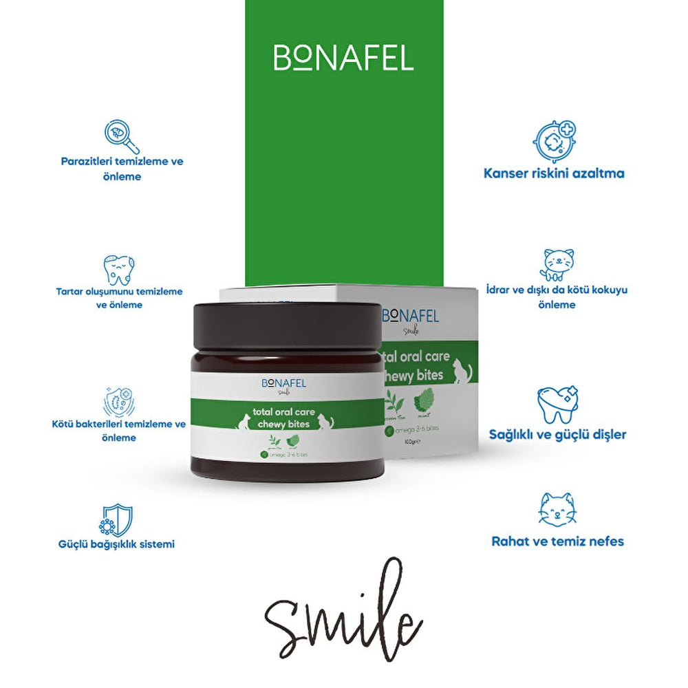 Bonafel Pet Dental Chews for Cats and Dogs - Natural Oral Health Supplement with Green Tea, Mint, and Omega 3-6 - view 4