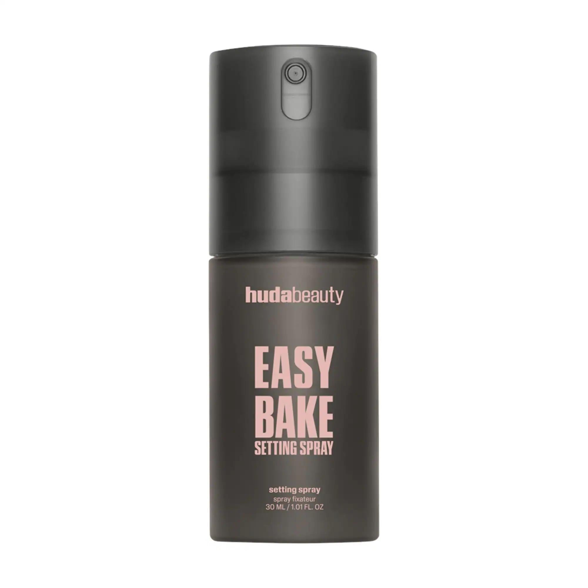 Huda Beauty Easy Bake Setting Spray: 16-Hour Wear, Pore Blurring, Shine Control | Non-Comedogenic, Fragrance &amp; Alcohol-Free Huda Beauty Setting Spray: 16-Hour Wear &amp; Poreless Finish setting spray, long-lasting setting spray, pore blurring setting spray, shine control setting spray, non-comedogenic setting spray, fragrance free setting spray, alcohol free setting spray, makeup setting spray, huda beauty setting spray, easy bake setting spray, makeup, face makeup, cosmetics, beauty, long lasting, pore minimiz