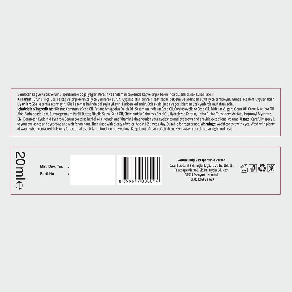 Dermoten Nourishing & Strengthening Brow & Lash Serum 20 ml