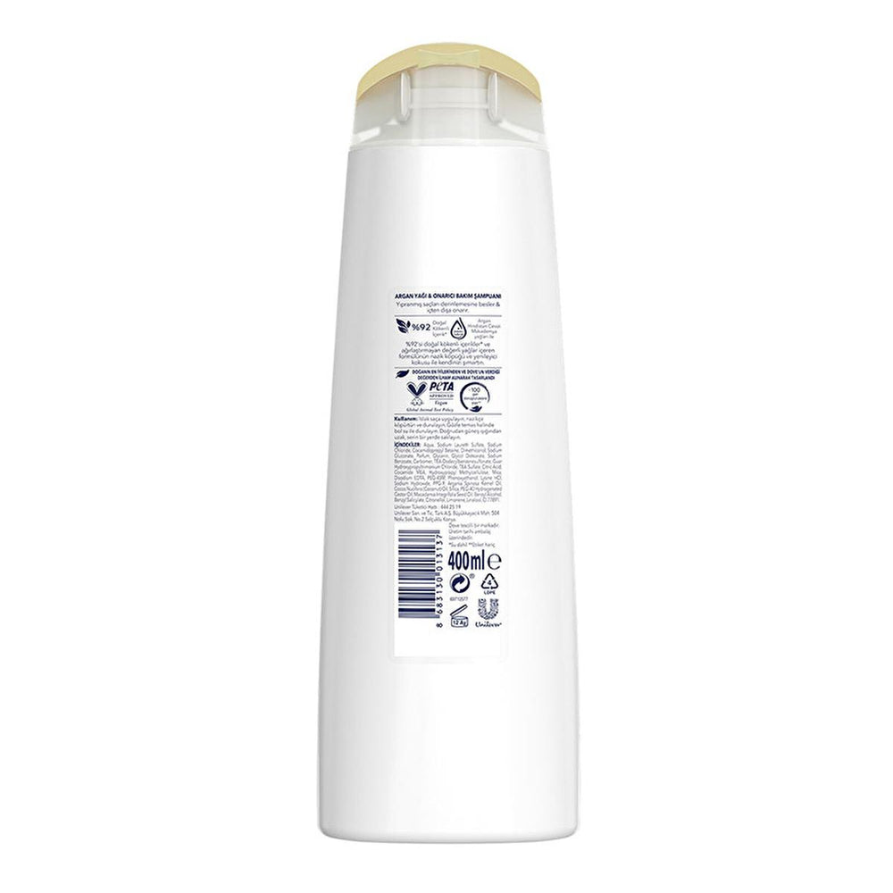 Dove Argan Oil Repair Shampoo - Deeply Nourishes Damaged Hair, Vegan & Natural - Paraben Free, Sustainable & Moisturizing - 13.53 fl oz Dove Argan Oil Shampoo: Repair, Vegan, Natural - Healthy Hair argan oil shampoo, hair repair shampoo, vegan shampoo, natural shampoo, damaged hair treatment, moisturizing shampoo, sustainable shampoo, Dove shampoo, paraben free shampoo, argan oil hair care, shampoo, hair care, argan oil, coconut oil, macadamia oil, natural ingredients, vegan, paraben free, recyclable, dry h