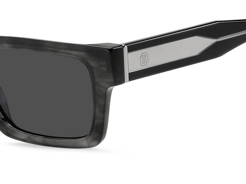 Hugo Boss 1855/S Grey Rectangular Men's Sunglasses 52mm