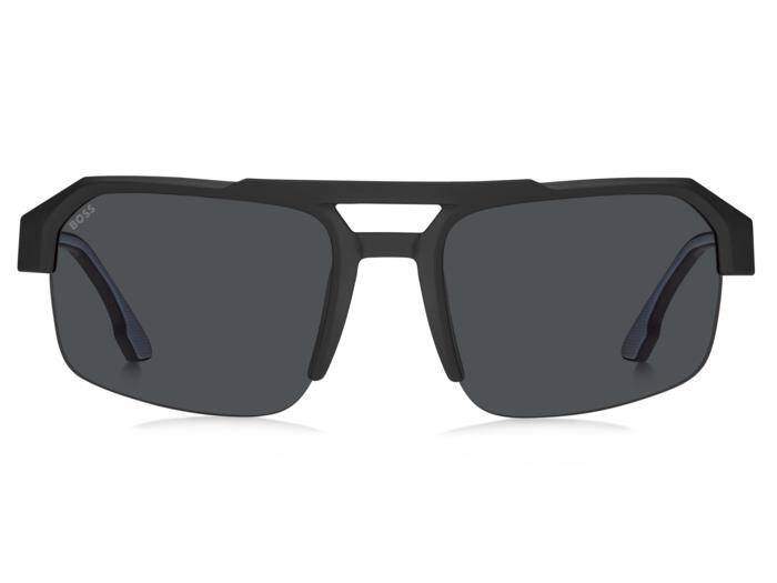 Hugo Boss 1908/S Black Rectangular Men's Sunglasses 64mm