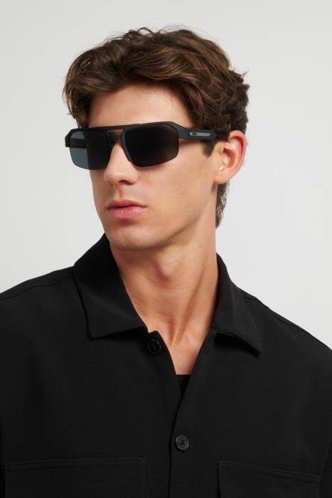 Hugo Boss 1908/S Black Rectangular Men's Sunglasses 64mm