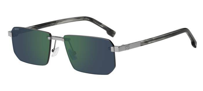 Hugo Boss 1918/S Rectangular Men Sunglasses Silver 57mm