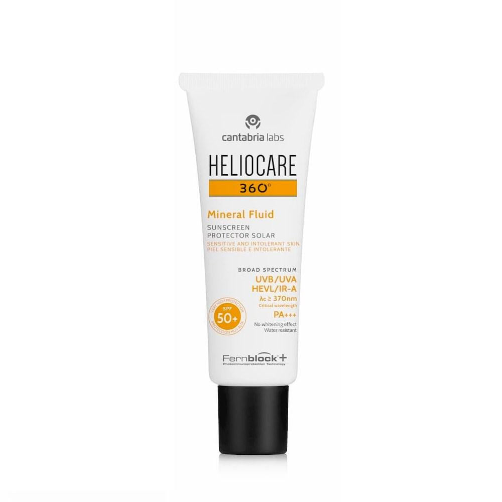 heliocare 360 mineral fluid spf 50 sunscreen product image, sunscreen bottle with SPF 50+ label Heliocare 360 Mineral Fluid SPF 50+ Sunscreen | 50 ml Heliocare 360 Mineral Fluid SPF 50+ Sunscreen heliocare, sunscreen, spf-50, mineral-sunscreen, sensitive-skin, gel-formula, skin-protection, sunscreen-for-children, ai-generated, sun-care