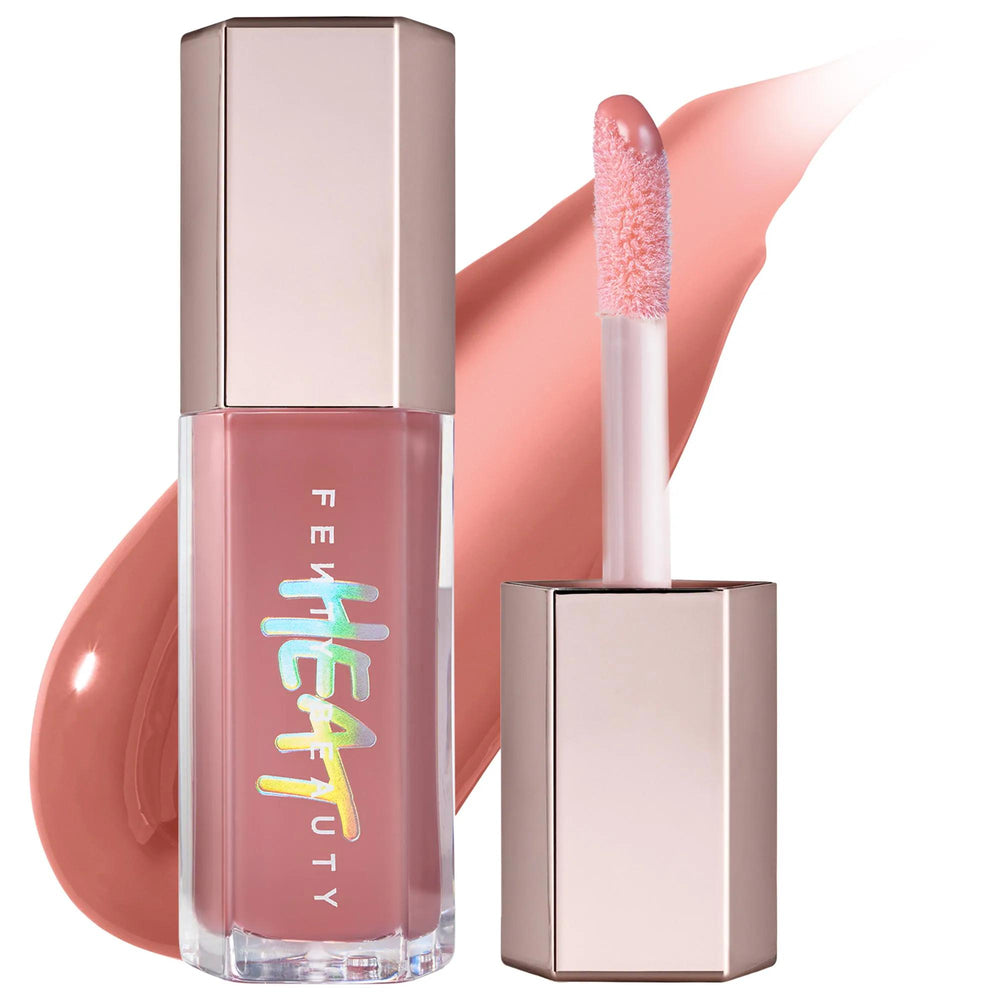 Fenty Beauty Gloss Bomb Heat: High-Shine Lip Gloss & Plumper for Fuller Lips with Shea Butter & Vitamin E (Cruelty-Free) Fenty Beauty Lip Plumper Gloss: Fuller Lips & High Shine lip plumper, lip gloss, high shine lip gloss, shea butter lip gloss, vitamin E lip gloss, fuller lips, cruelty-free lip gloss, gluten-free lip gloss, tinted lip plumper, lip care, lip shine, lip volume, lip enhancement, makeup, cosmetics, beauty, shea butter, vitamin E, plump job complex, high-shine finish, hint of tint, lip moistur