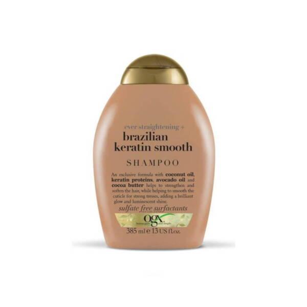 ogx-brazilian-keratin-smooth-shampoo-385ml-front-view, ogx-brazilian-keratin-smooth-shampoo-385ml-back-view OGX Brazilian Keratin Smooth Shampoo - 385ml OGX Brazilian Keratin Smooth Shampoo - 385ml ogx, keratin-shampoo, smooth-hair, sulfate-free, hair-care, hydrating-shampoo, beauty-products, adult-hair-products, shampoo, ai-generated