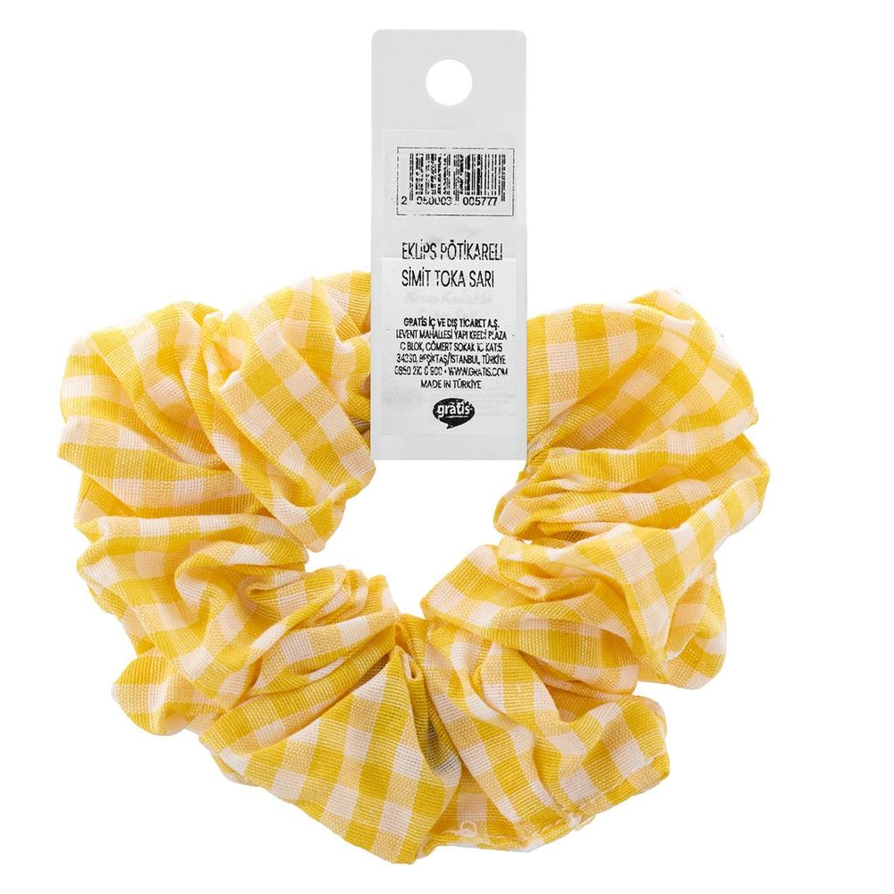 Eklips Gingham Scrunchie Yellow Hair Accessory 1 pc