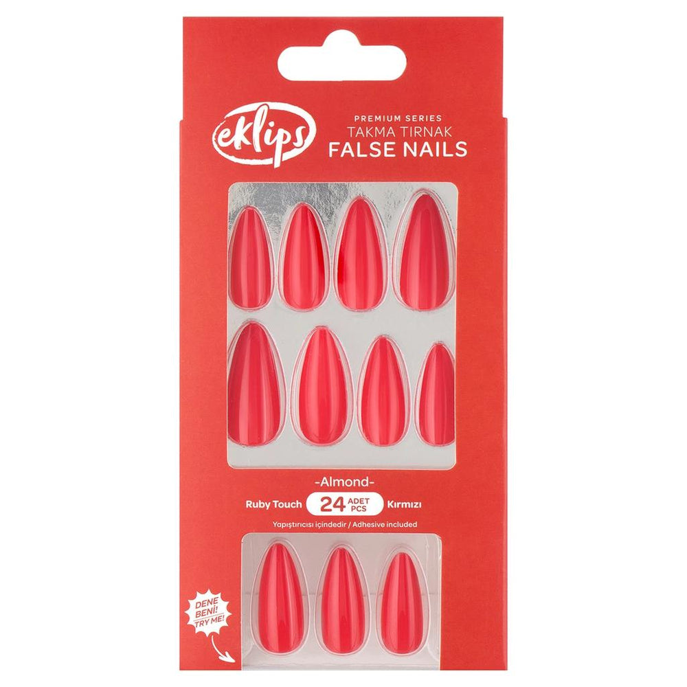 Eklips Red Almond Press-On Nails 24-Pack