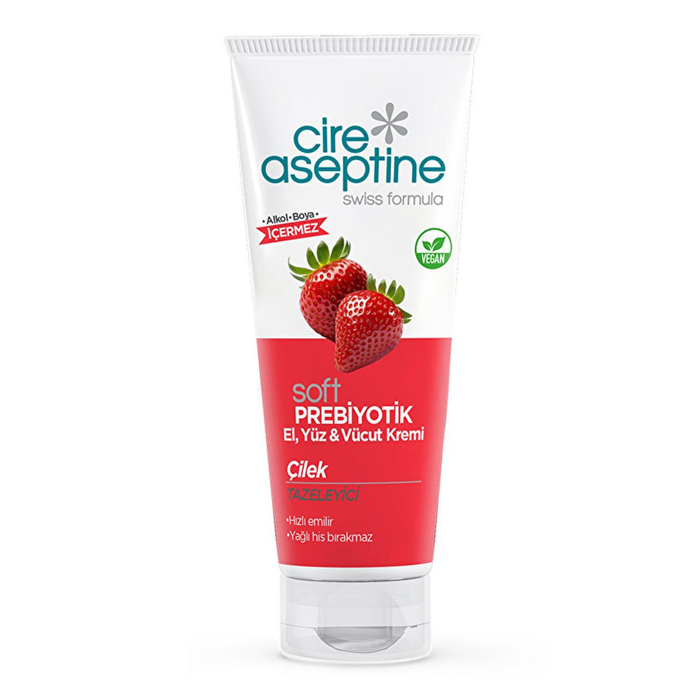 Cire Aseptine Soft Çilek Prebiyotikli Krem 75 ml - Moisturizing Cream with Prebiotics & Vitamin E - Face Cream