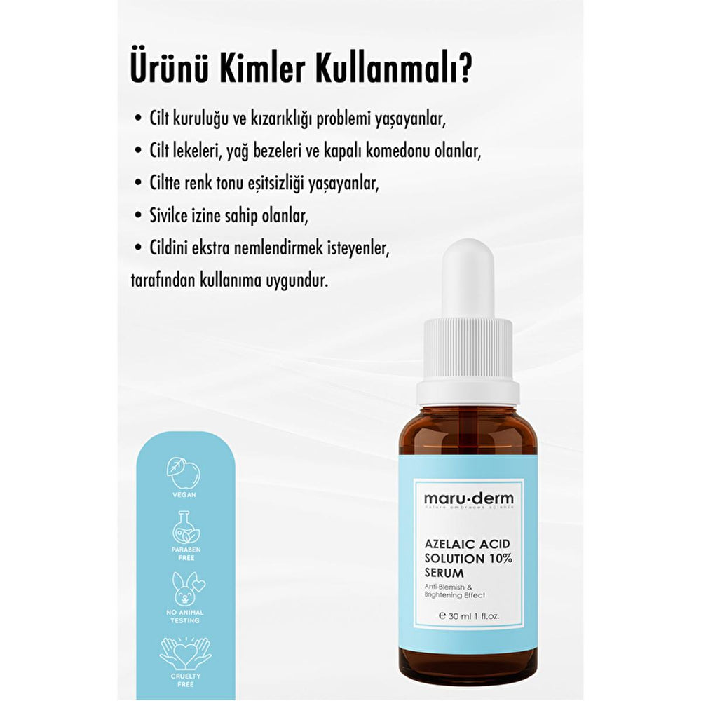 Maruderm Azelaic Acid 10% Brightening Dark Spot Treatment Serum - Ideal for Uneven Skin Tone | 1.01 fl. oz. - view 3