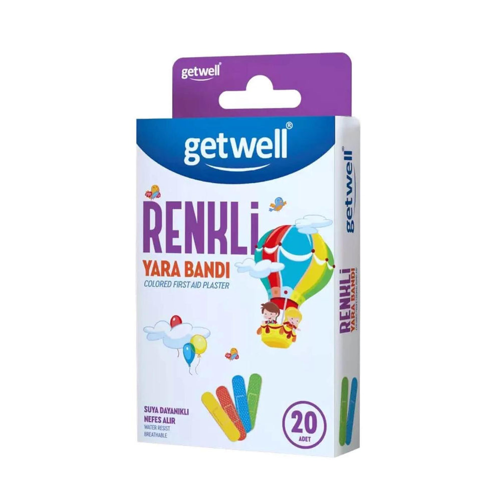 Getwell Colorful Adhesive Bandages for Kids & Adults 20 Count