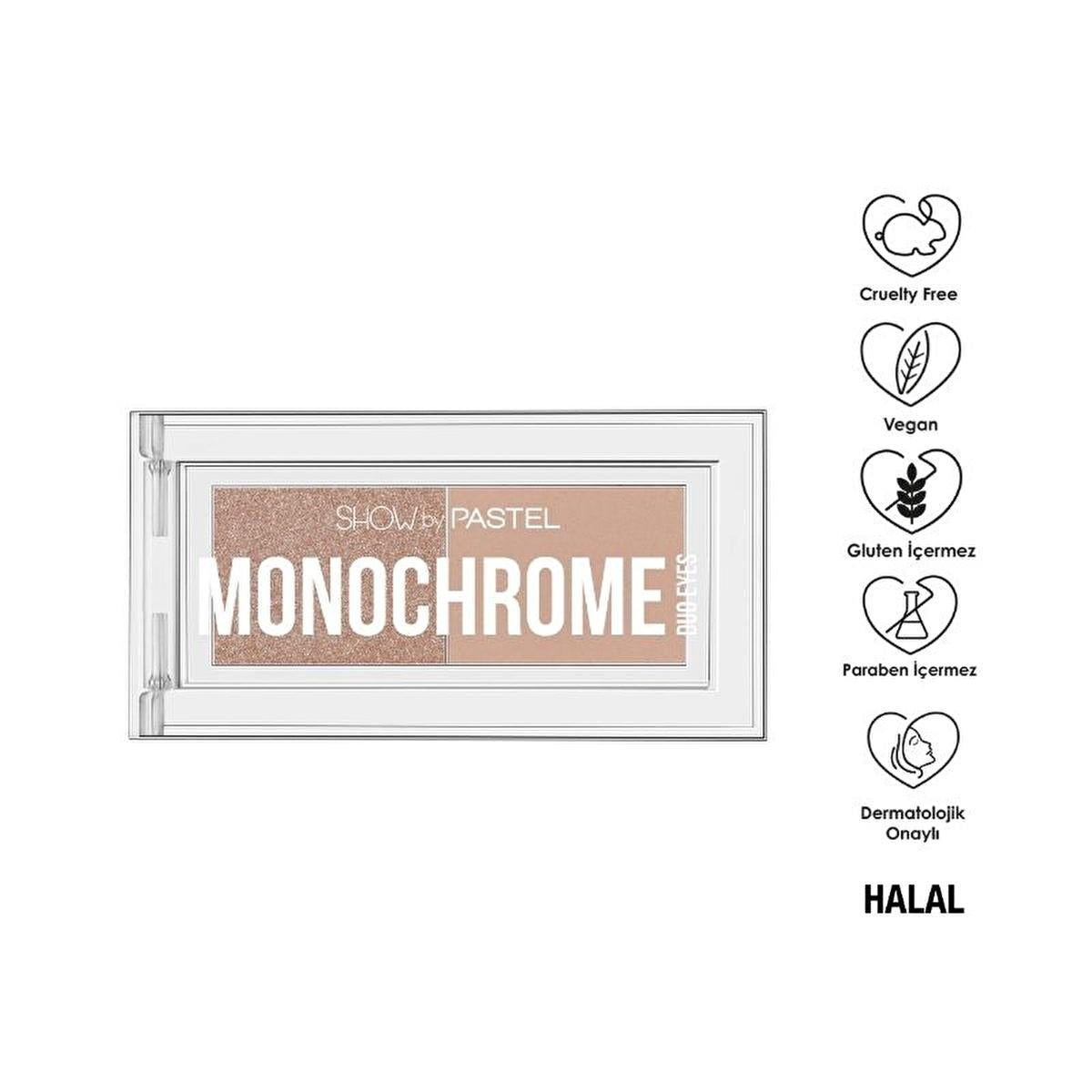 Show by Pastel Monochrome Duo Eyeshadow Palette - Natural, Cruelty-Free Makeup with 12 Sets Show by Pastel Duo Eyeshadow Palette - Natural & Cruelty-Free eyeshadow palette, duo eyeshadow, natural makeup, cruelty-free cosmetics, gluten-free beauty products, halal-certified makeup, dermatologically tested cosmetics, makeup for beauty enthusiasts, minimalist makeup, portable makeup, natural beauty products, vegan beauty, clean beauty, halal beauty products, eyeshadow for everyday look, modern eye makeup