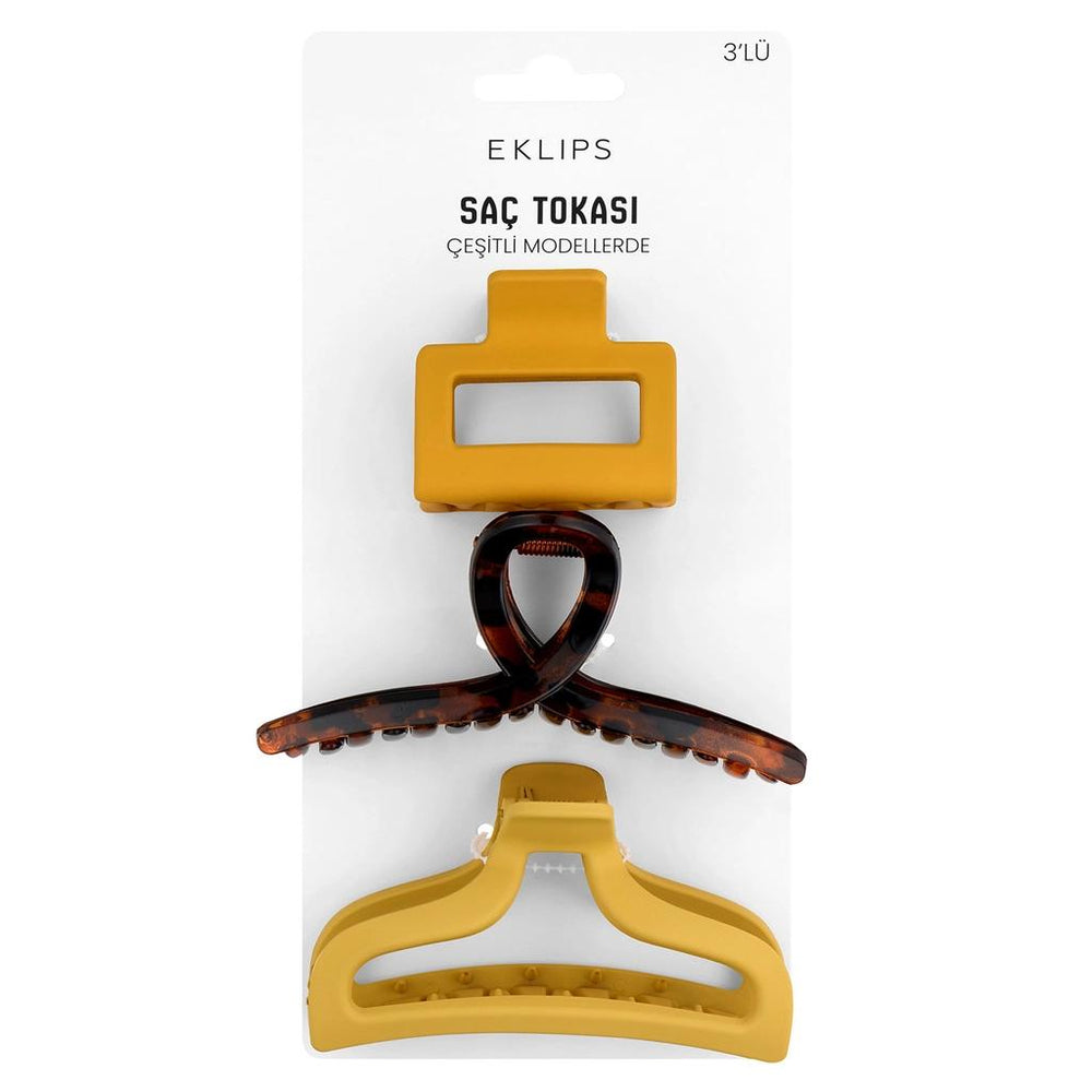 Eklips Claw Hair Clip Set 3-Piece for Secure Styling