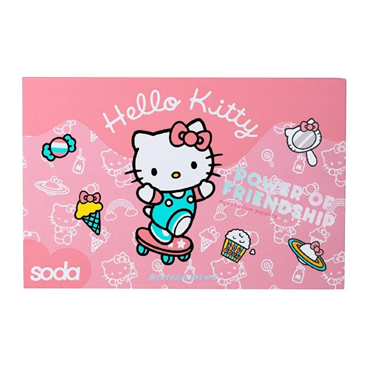 Soda Hello Kitty Makeup Palette - Colorful Eye Shadow Pallete for Kawaii Fans Soda Hello Kitty Makeup Palette - Kawaii Eye Shadow Hello Kitty makeup palette, colorful eye makeup, kawaii cosmetics, unique makeup design, Soda Hello Kitty, makeup for young adults, Hello Kitty fan gifts, diverse eye shadow palette, cosmetic gifts, kawaii beauty products