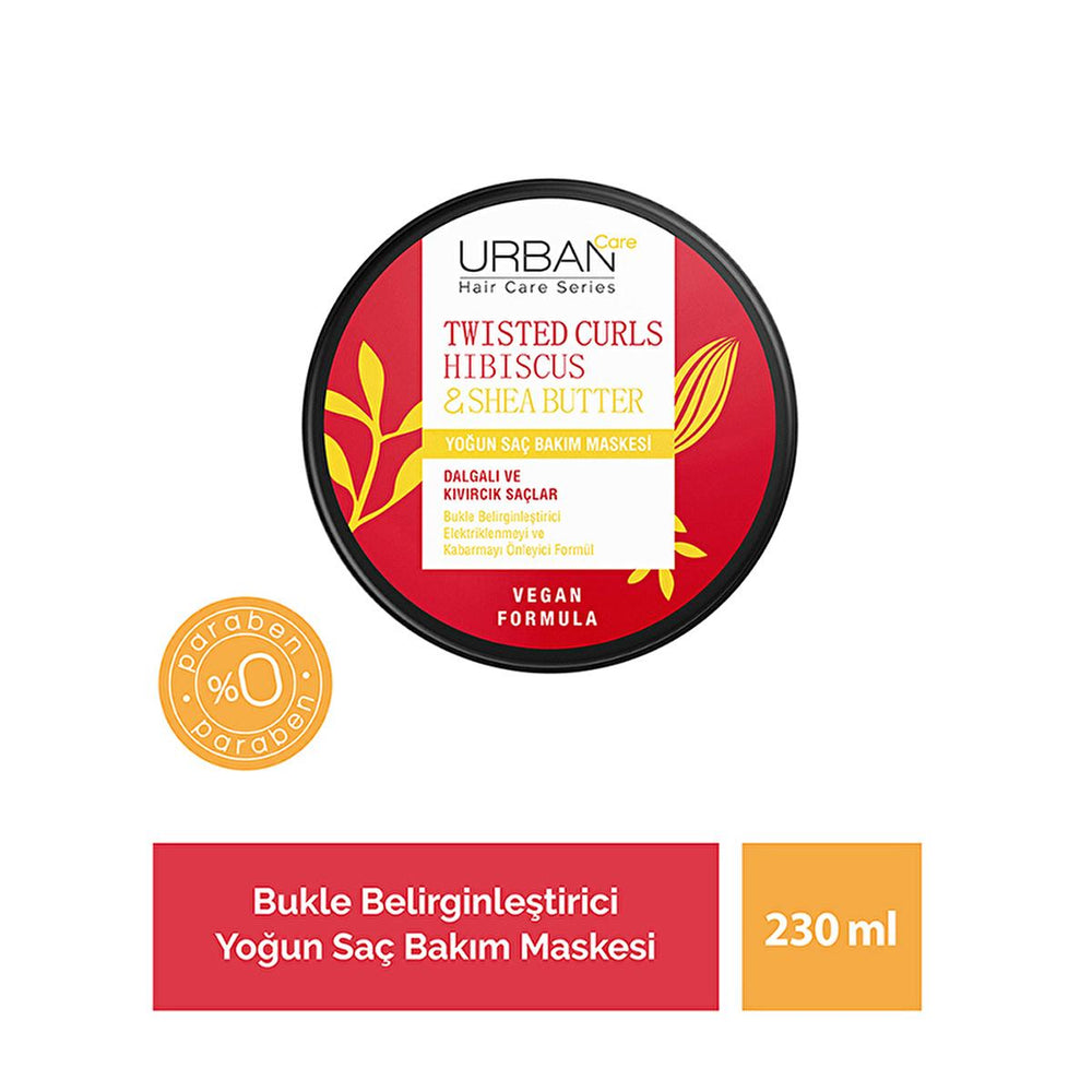 Urban Care Hibiscus & Shea Butter Hair Care Mask for Curly & Wavy Hair - Vegan, Paraben-Free, Nourishing & - view 5
