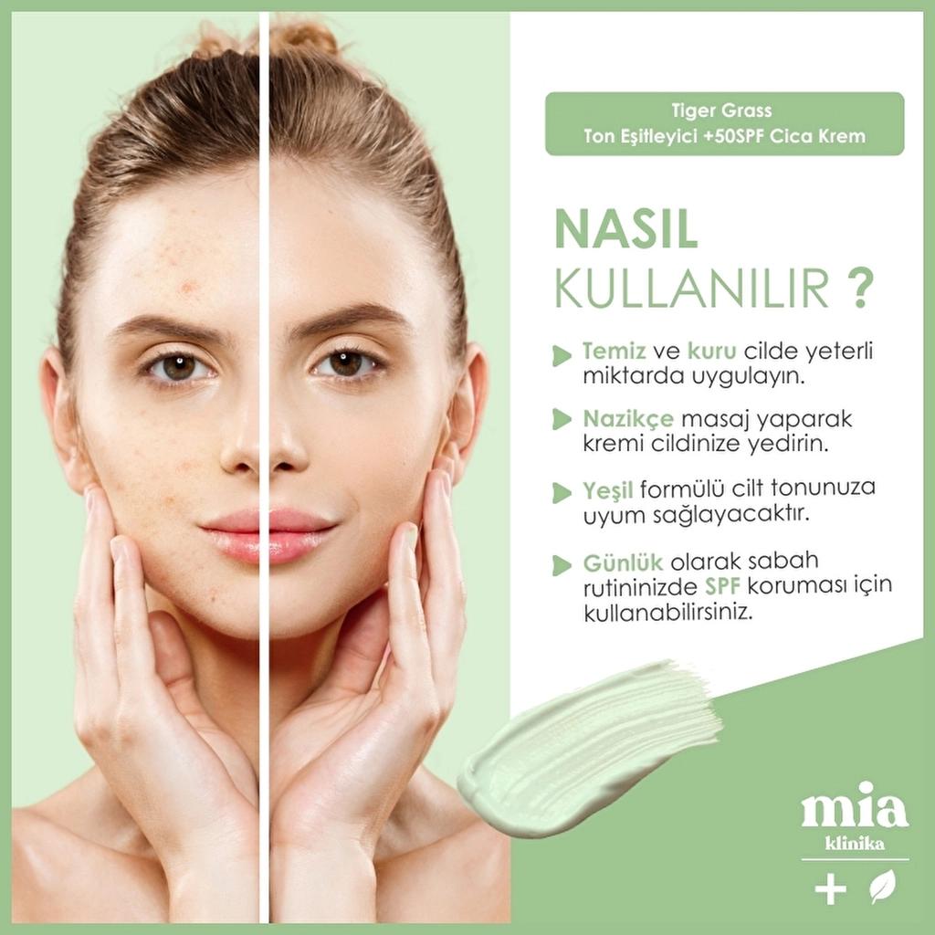 Mia Klinika Tiger Grass Tone Evening SPF 50+ Cica Cream 30 ml