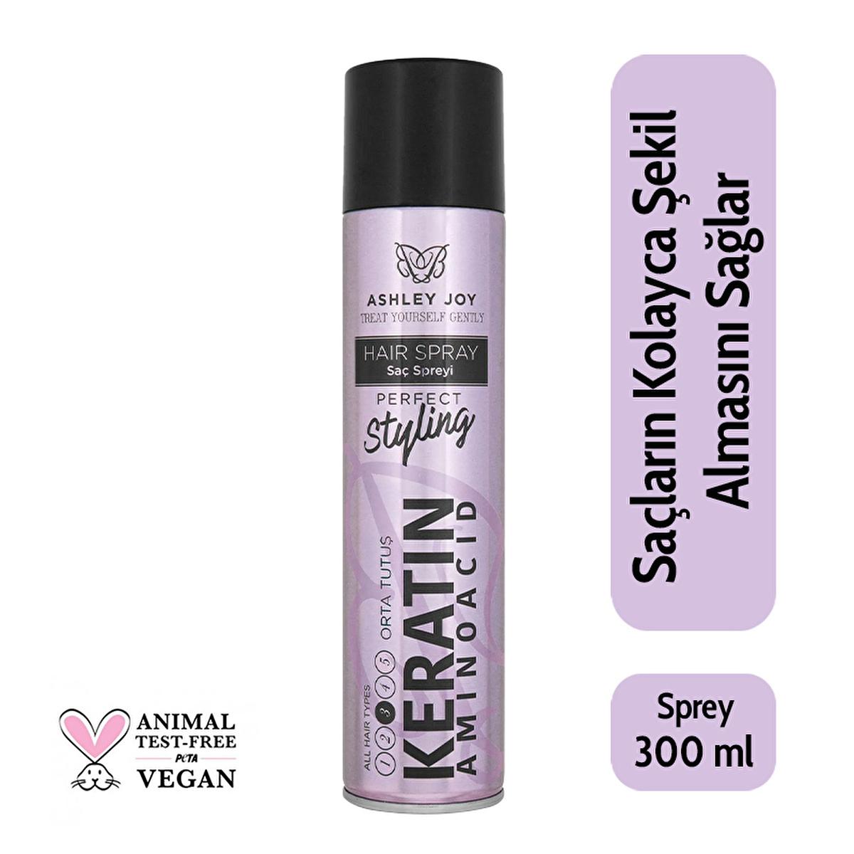 Ashley Joy Keratin & Amino Acid Hair Spray: Medium Hold, Soft Touch - For All Hair Types, 10.14 fl oz Ashley Joy Hair Spray: Medium Hold & Softness | Keratin-Infused hair spray, medium hold hair spray, keratin hair spray, amino acid hair spray, soft touch hair spray, hair styling product, all hair types hair spray, keratin, amino acid, soft touch, medium hold, all hair types, hair styling, styling product, hair care, anti-frizz, hair volume, hair texture, finishing spray, women's hair, hair products, beauty