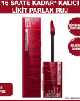 Maybelline New York Super Stay Vinyl Ink Liquid Lipstick - Long-Lasting High Shine Finish, 55 Royal - view 5