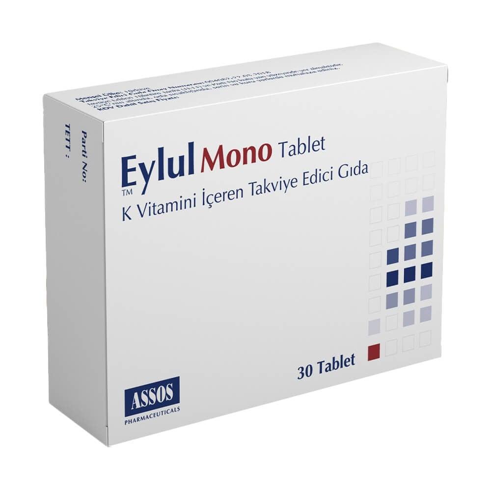 Eylul Mono Vitamin K2 Supplement - 150 mcg K2 per Tablet, Supports Bone & Cardiovascular Health Eylul Mono Vitamin K2 Supplement - Supports Bone & Heart Health Vitamin K2 supplement, Dietary supplement, K2 Vitamin, Health supplement, Vitamin K supplement, Bone health support, Cardiovascular health, Nutritional supplementation, Dietary support, Wellness products, Health-conscious adults, Supplement for bone health, Cardiovascular support supplement